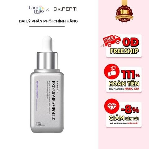  [MUA 1 SP DR.PEPTI TẶNG 2 BÔNG TẨY TRANG DR.PEPTI]  Tinh Chất Hỗ Trợ Ngăn Ngừa Lão Hóa Căng Mịn Da Dr.Pepti Exo Biome Ampoule 