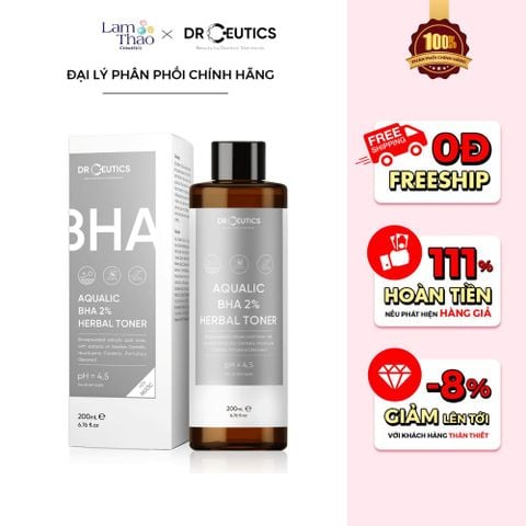  Nước Hoa Hồng Hỗ Trợ Loại Bỏ Tế Bào Chết DrCeutics Aqualic BHA 2% Herbal Toner 