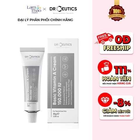  Kem Dưỡng Hỗ Trợ Trẻ Hóa Và Căng Mịn Da DrCeutics Basic Vitamin A Cream 150.000 IU 