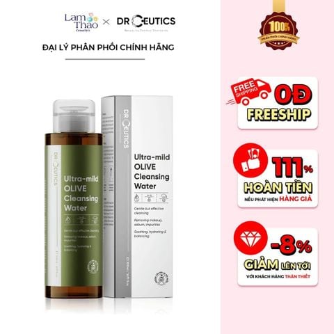  Nước Tẩy Trang Làm Sạch Sâu Và Dưỡng Ẩm Cho Mọi Loại Da, Da Nhạy Cảm DrCeutics Ultra Mild Olive Cleansing Water 
