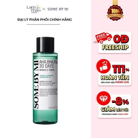  Nước Hoa Hồng Hỗ Trợ Giảm Mụn Some By Mi AHA-BHA-PHA 30 Days Miracle Toner 