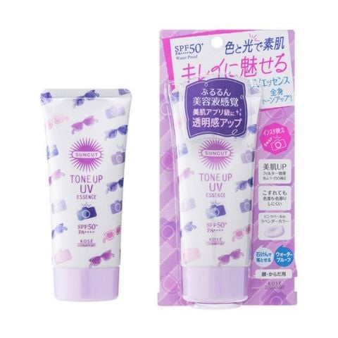  Kem Chống Nắng Nâng Tone Hiệu Ứng Trong Suốt Kose Suncut Tone Up UV Essence SPF50+ PA++++ 