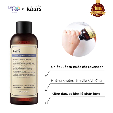  Nước Hoa Hồng Klairs Supple Preparation Facial Toner 