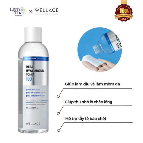  Nước Hoa Hồng Cấp Ẩm Sâu Cho Da Wellage Real Hyaluronic Toner 100 
