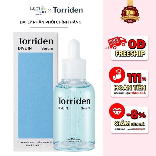 Tinh Chất Dưỡng Ẩm Phục Hồi Torriden Dive In Low Molecular Hyaluronic Acid Serum