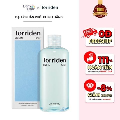  Nước Hoa Hồng Cấp ẩm Phục Hồi Da Torriden Dive In Low Molecular Hyaluronic Acid Toner 