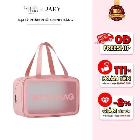  Túi Đựng Mỹ Phẩm Trong Suốt Màu Hồng Jary 