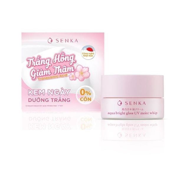 Kem Dưỡng Sáng Da Chống Nắng Ban Ngày Senka Aqua Bright Glow UV Moist Whip SPF25 PA++++ (Mẫu Mới)