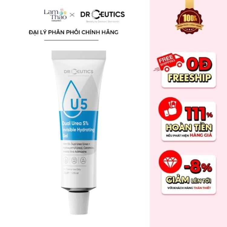 Gel Dưỡng Ẩm Và Phục Hồi Cho Da Dầu DrCeutics Dual Urea 5% Invisible Hydrating Gel