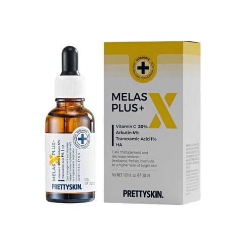  Tinh Chất Dưỡng Trắng Da, Mờ Thâm Pretty Skin Melas X Plus+ Vitamin C 20% Arbutin 4% 
