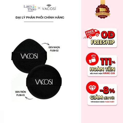  Bông Cushion Đen Tròn Vacosi Cushion Sponge Black 