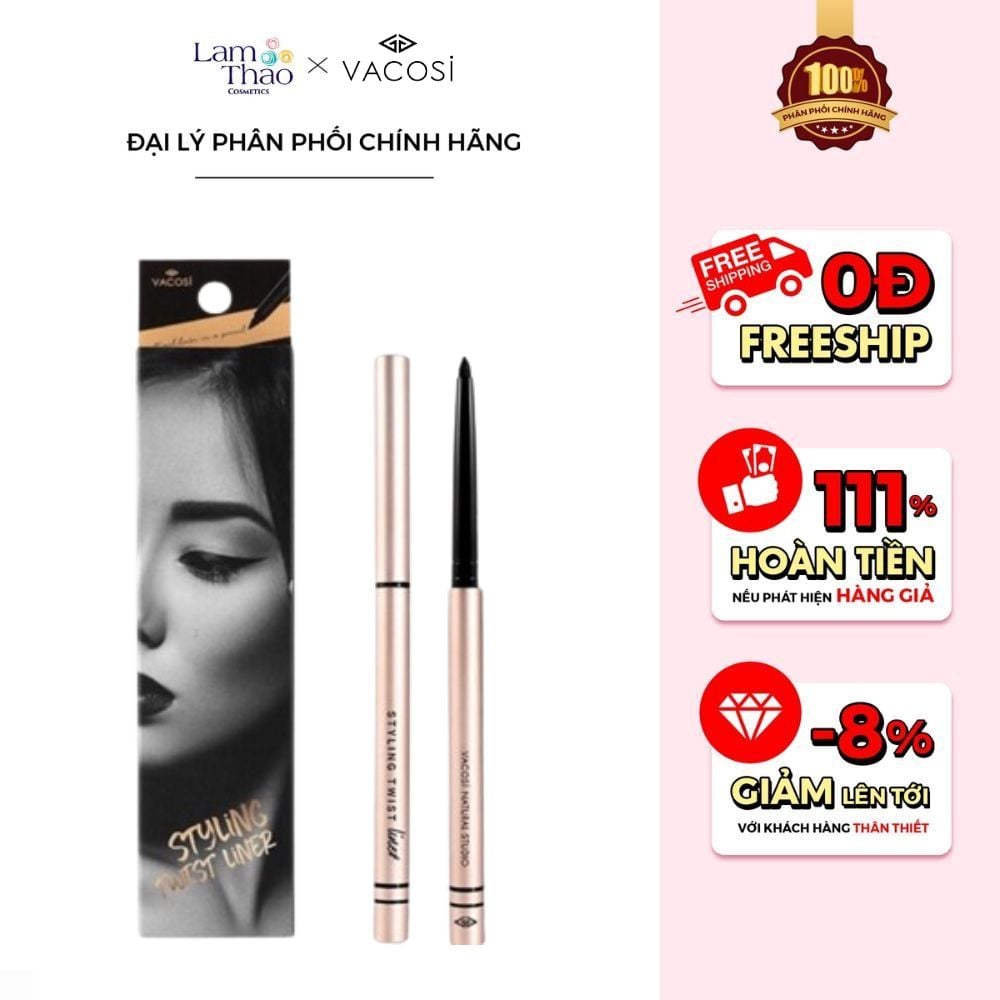 Chì Kẻ Mắt Dạng Gel Vacosi Natural Studio Styling Twist Liner