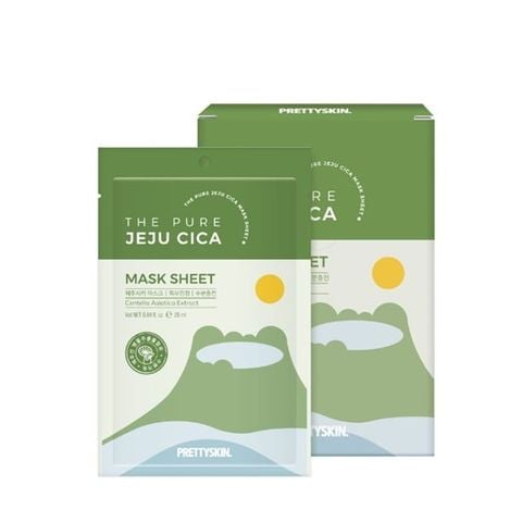  Mặt Nạ Chiết Xuất Rau Má Pretty Skin The Pure Jeju Cica Mask Sheet 