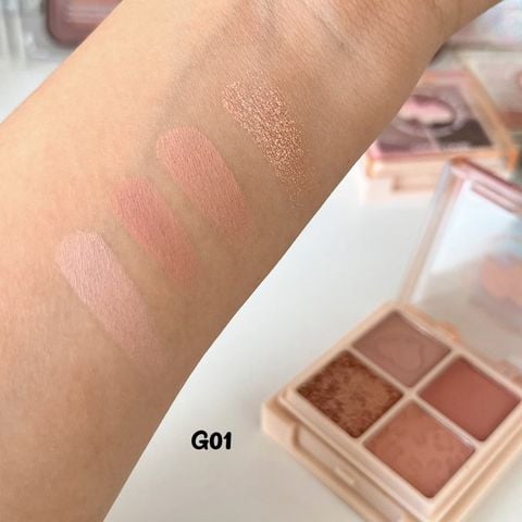  Bảng Mắt 2 Tầng 4 Ô Màu Kèm Phấn Má Gogo Tales Amoy Likes Blush Eyeshadow Palette 