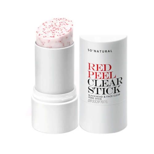 Thanh Lăn Hỗ Trợ Giảm Mụn Đầu Đen So'Natural Red Peel Clear Stick Blackhead & Face Clear Pore Stick