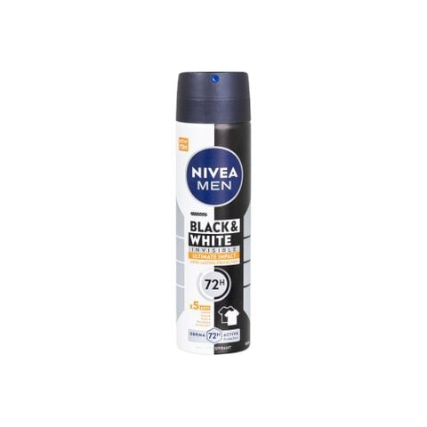  Xịt Khử Mùi Ngăn Vệt Ố Vàng Nivea Men Black & White Invisible Ultimate Impact Long Lasting Protection 72H Active 