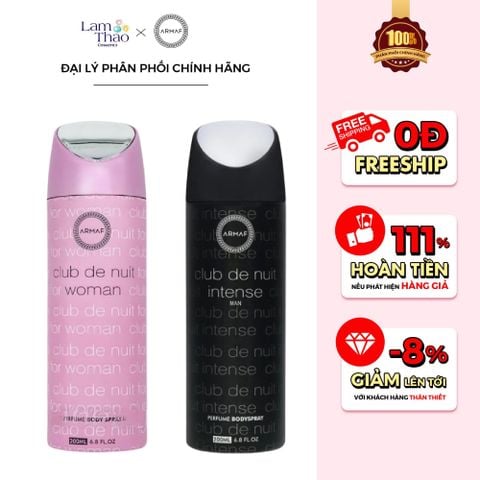  Xịt Thơm Toàn Thân Armaf Club De Nuit Perfume Body Spray 