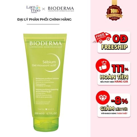  Gel Rửa Mặt Cho Da Mụn Bioderma Sebium Gel Moussant Actif 