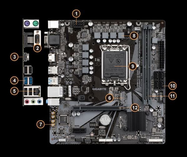  Mainboard GIGABYTE H610M H V2 