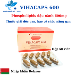 Vihacaps 600 - Phospholipid đậu nành 600mg Thuốc giải độc gan, bảo vệ gan