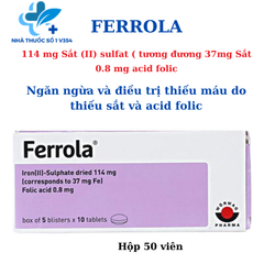 Ferrola- Ngăn ngừa và điều trị thiếu máu do thiếu sắt và acid folic