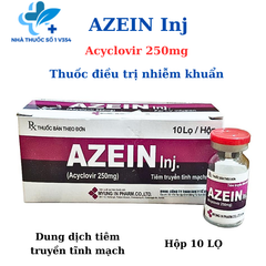 Azein Inj- Aciclovir 250mg Thuốc dạng tiêm truyền điều trị nhiễm khuẩn