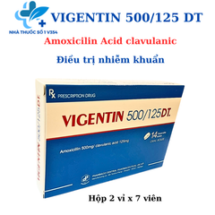 Vigentin 500/125 - Amoxicilin và Acid clavulanic Thuốc kháng sinh trị nhiễm khuẩn