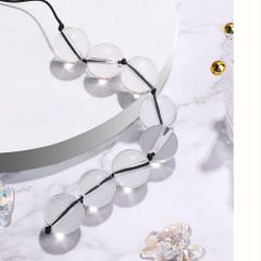 Chuỗi bi thuỷ tinh massage kích thích hậu môn, hạt tròn trong suốt