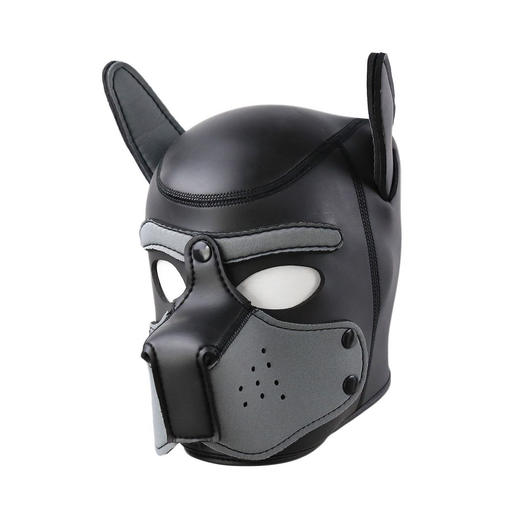 Mặt nạ hoá trang Đầu chó -Dog Mask Pup Play Hood Cosplay Da PU Cao Cấp