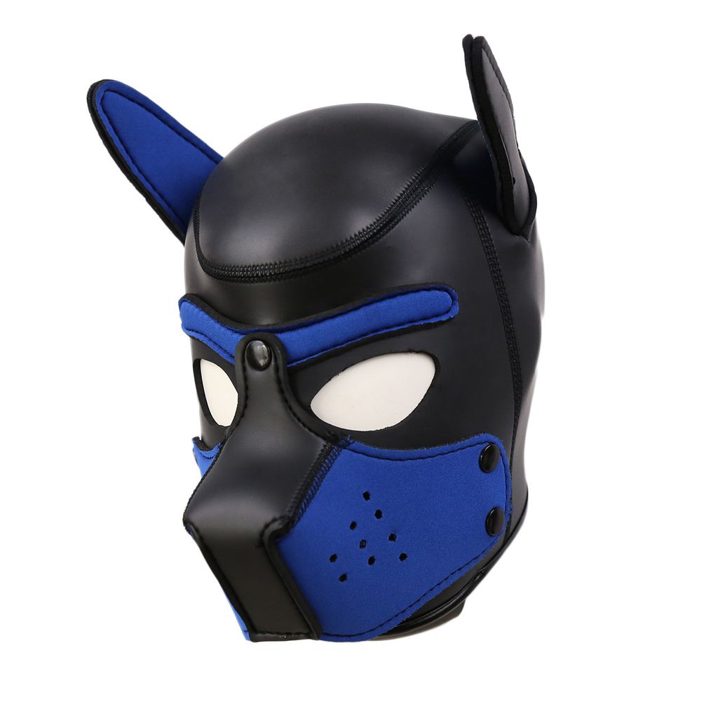 Mặt nạ hoá trang Đầu chó -Dog Mask Pup Play Hood Cosplay Da PU Cao Cấp