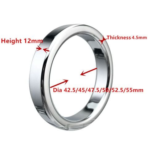 Vòng đeo dương vật, inox 304 bản to dẹp 12mm