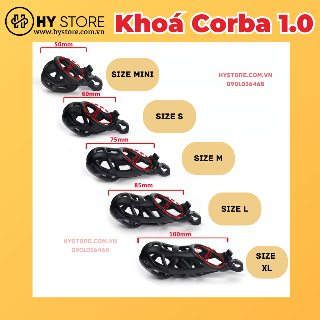 [Bản 1.0 - Vòng phẳng] Khoá dương vật Corba 3D cao cấp