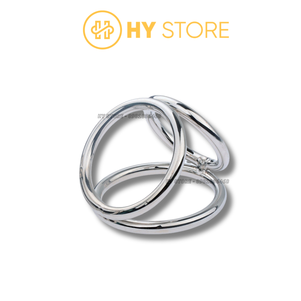 Vòng đeo dương vật, inox 304 loại 3 lổ