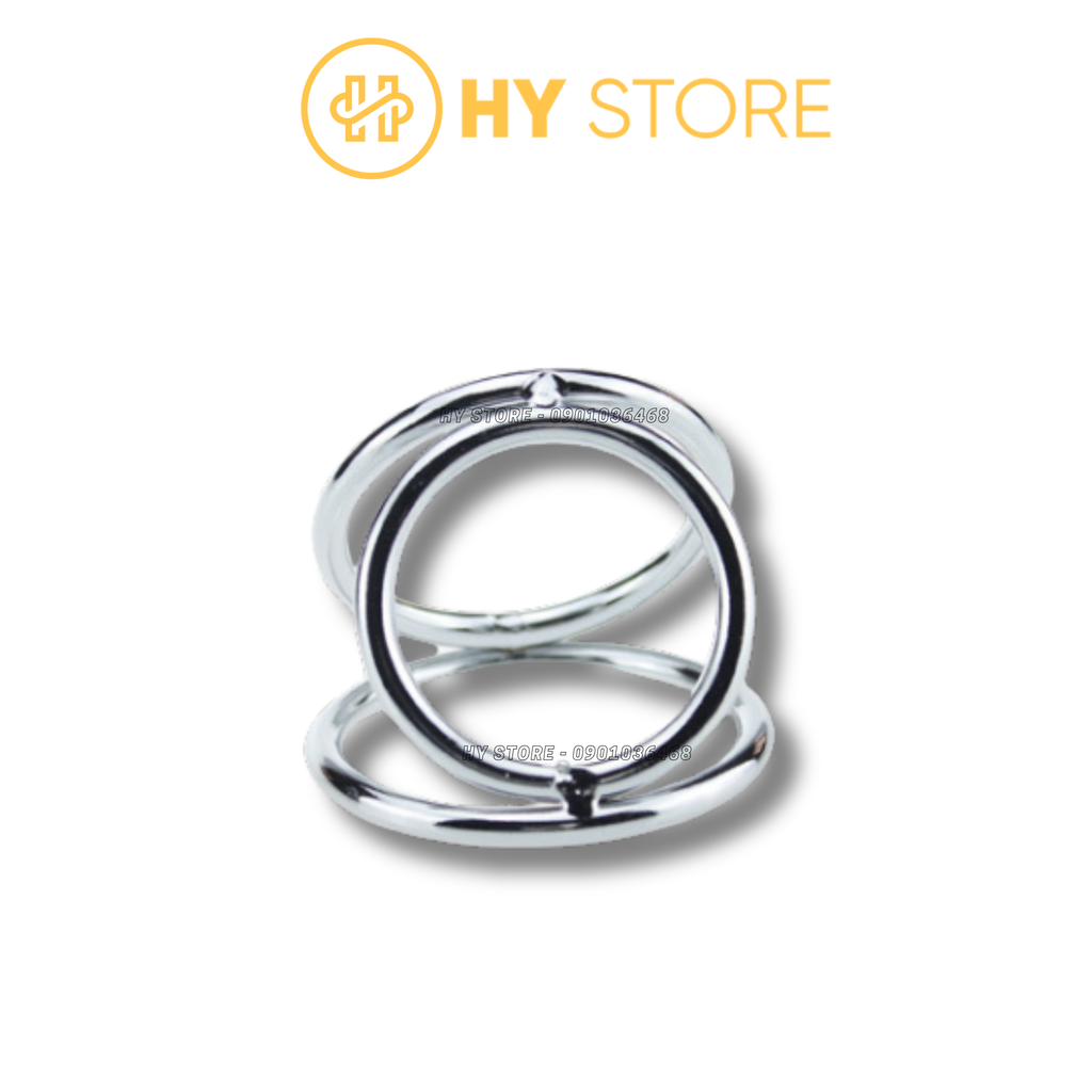 Vòng đeo dương vật, inox 304 loại 3 lổ