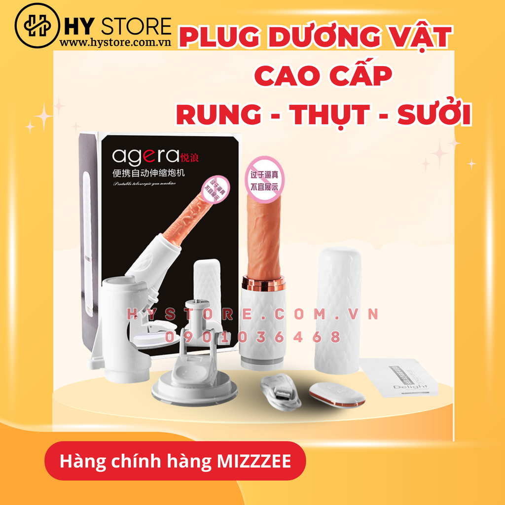 [RUNG-THỤT-SƯỞI] Set Combo Plug Rung thụt cao cấp chính hãng Mizzzee nhiều chế độ - Mẫu Hình Dương vật giả