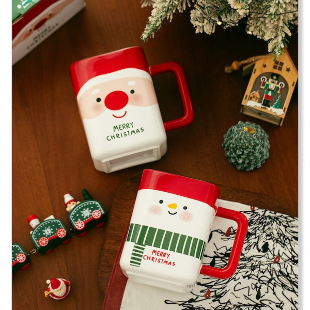 [Tặng kèm thiệp và gói quà] Ly/Cốc giáng sinh mẫu vuông, thích hợp làm quà mừng giáng sinh
