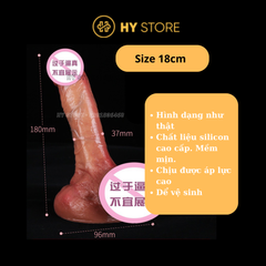[16x3,4cm và 18x3,7cm] Dương vật giả silicone cao cấp Junman