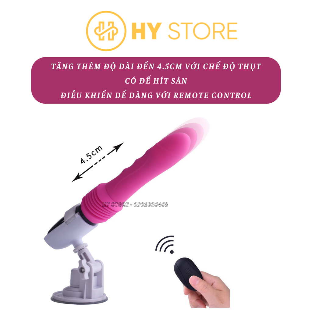 Máy rung thụt cao cấp kích thích cực mạnh, nhiều chế độ rung - thụt, điều khiển từ xa