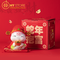 Rắn thần tài bằng gốm, mang lại may mắn. Dùng làm trang trí hoặc quà bếu tặng Tết