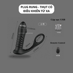 Anal plug massage rung thụt nhiều chế độ, kích thích điểm G
