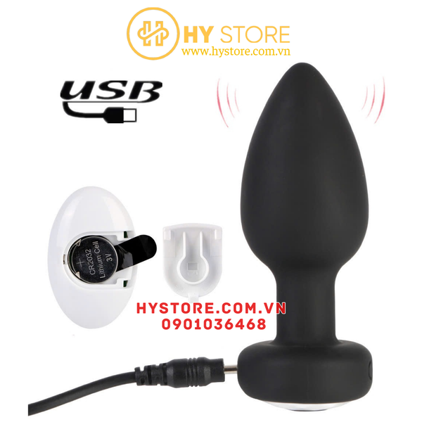 Anal plug/Plug Hậu Môn Rung Mini 10 Chế Độ Điều Khiển Từ Xa – Silicone Sạc USB