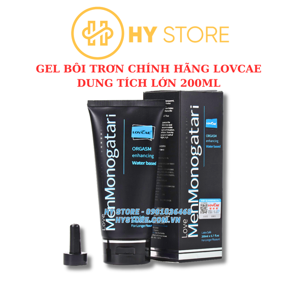[Tặng kèm đầu vòi] Gel bôi trơn Love Monogatari, trong suốt, gốc nước, chai lớn 200ml