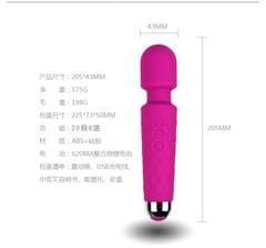 [20*4cm] Chày rung cao cấp, massage kích thích mạnh mẽ với 8 chế độ rung và 20 tầng số
