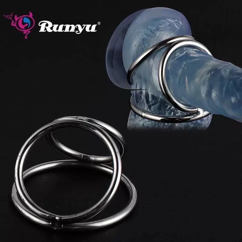 Vòng đeo dương vật, inox 304 loại 3 lổ