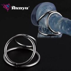 Vòng đeo dương vật, inox 304 loại 3 lổ