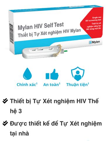 Kit test Tự Xét nghiệm HIV Mylan Chính hãng, xét nghiệm định tính kháng thể HIV-1, HIV-2 kháng HIV