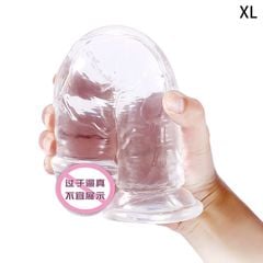 Dương vật giả giá tốt, loại silicone trong suốt, có đế hít sàn [19&23*5cm]