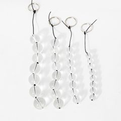 Chuỗi bi thuỷ tinh massage kích thích hậu môn, hạt tròn trong suốt