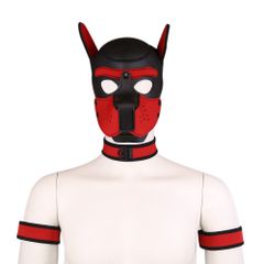 Mặt nạ hoá trang Đầu chó -Dog Mask Pup Play Hood Cosplay Da PU Cao Cấp