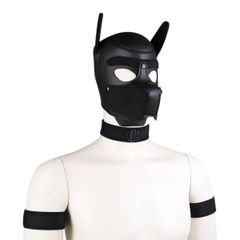 Mặt nạ hoá trang Đầu chó -Dog Mask Pup Play Hood Cosplay Da PU Cao Cấp